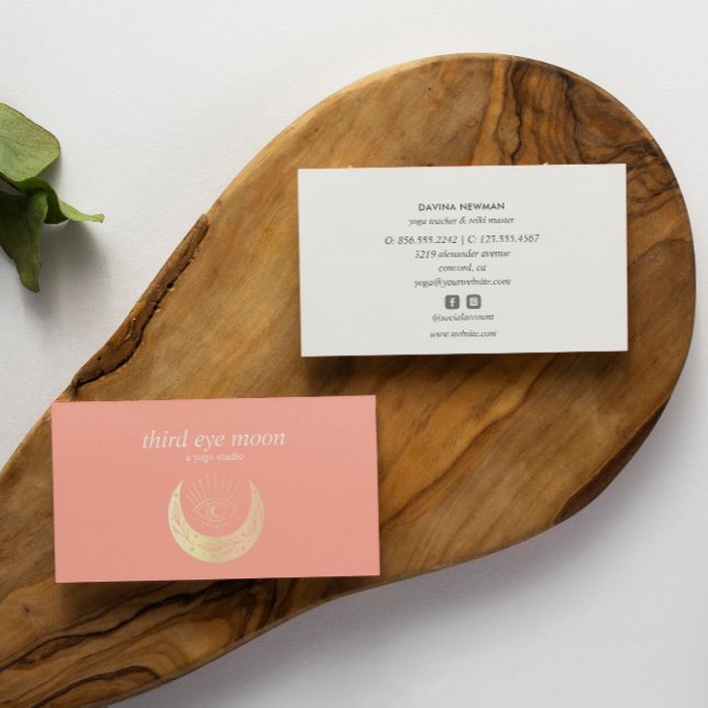 Cartão De Visita Holographic Third EYE Moon Yoga Spiritual Coach  (Criador carregado)