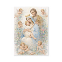 Holy Family with Angels Floral Baptism Remembrance