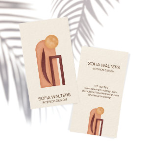 Cartão De Visita home designer de interiores encenando terreno abst