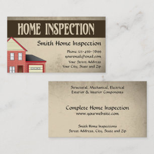 Cartão de visita Home do inspector da inspeção