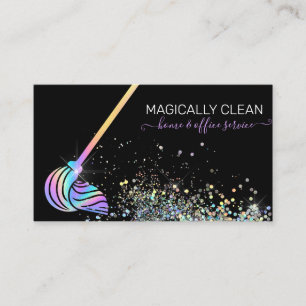 Cartão De Visita Home & Office Clearing ou Maid Service Holographic