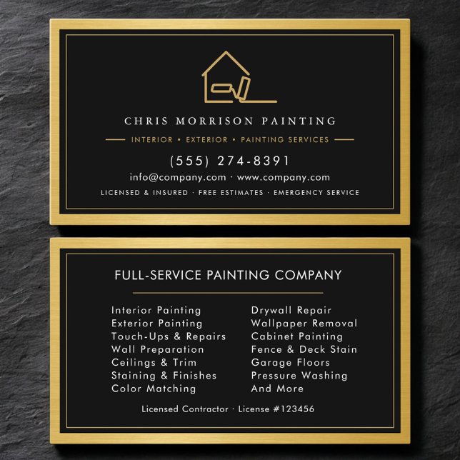 Cartão De Visita Home Painter Contractor Painting Service (Criador carregado)