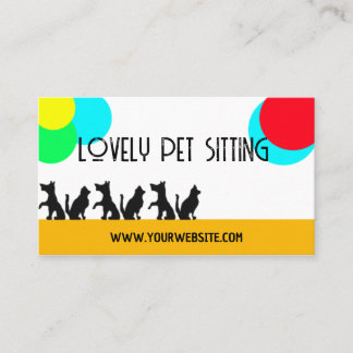 Cartão De Visita Home Pet Sentado Linda Felicidade De Gato E Planta