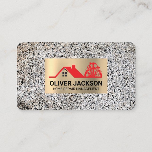 Cartão De Visita Home Repair | General Contractor | Marble (Frente)