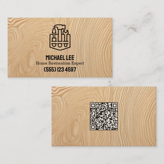 Cartão De Visita Home Restoration Decking Vcard QR (Frente/Verso)