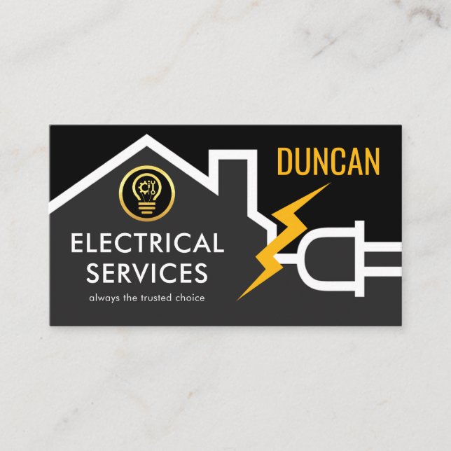 Cartão De Visita Home Roof Power Plug Frame  (Frente)