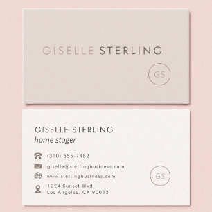 Cartão De Visita Home Stager Blush Minimalista Rosa