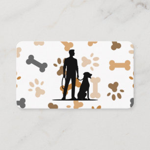 Cartão De Visita Homem com Cachorro Patas e Ossos