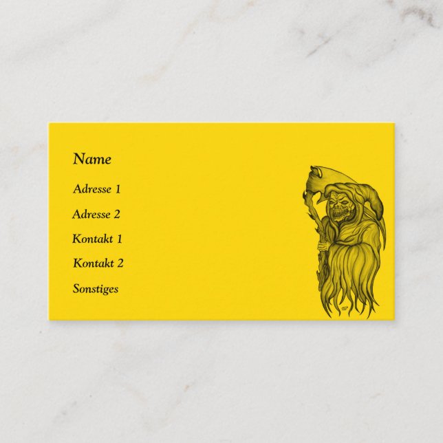 Cartão De Visita Homem de Ceia - A Morte, Ceifador (Frente)