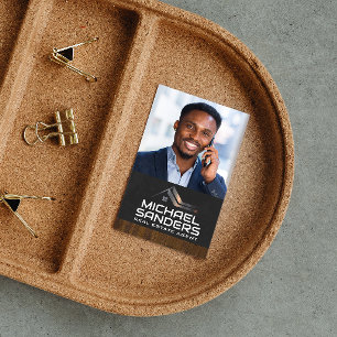 Cartão De Visita Homem de Negócios ao Telefone Agente imobiliário