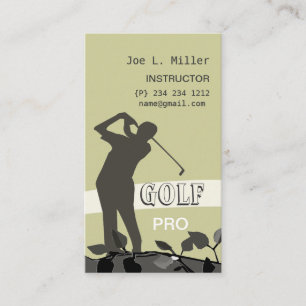 Cartão De Visita Homem Golfing com o treinador do instrutor do