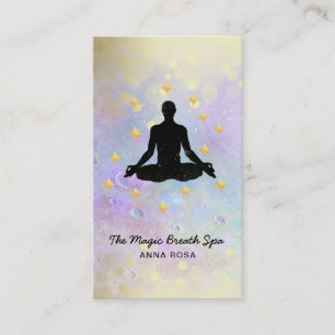 Cartão De Visita *~* Homem Yoga Dourado Meditação de Literatura