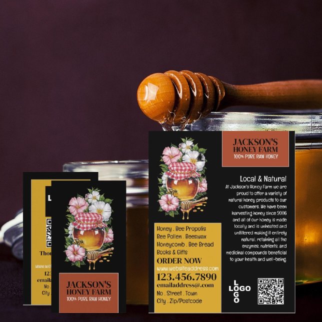 Cartão De Visita Honey Jar - Apicultor, Fazendeiro (Criador carregado)