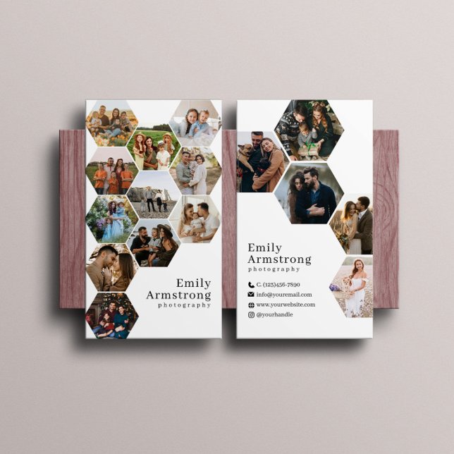 Cartão De Visita Honeycomb Geométrico Hexágono 16 Fotografia (Criador carregado)