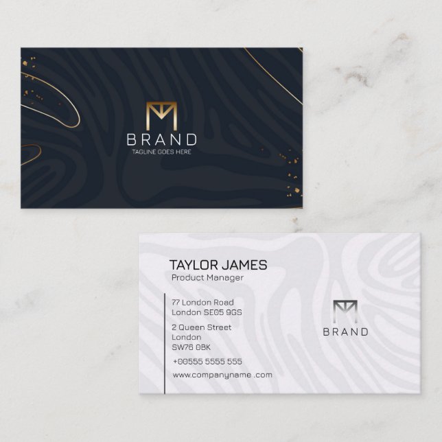 Cartão de visita Horizontal Dupla Lado Desenhado à (Frente/Verso)