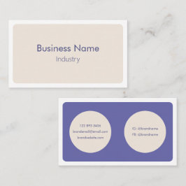 Cartão De Visita Horizontal Minimalista Simples de Creme Roxo Moder