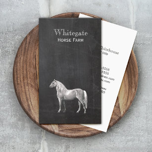 Cartão De Visita Horse Equestrian Rustic Black Business Card