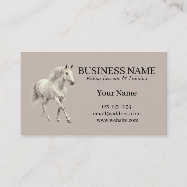 Cartão De Visita Horse Trainer Riding Lessons  Business Card (Frente)