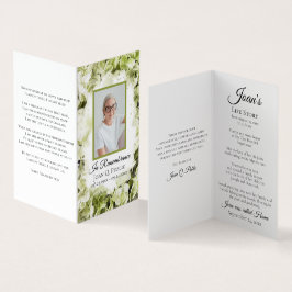 Cartão De Visita Hortênsia Verde Aquarela Funeral Memorial Oração