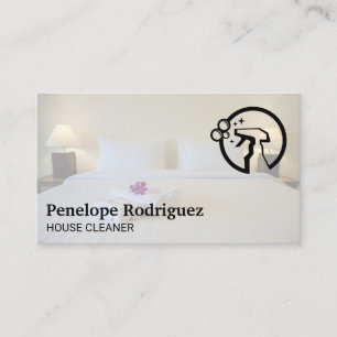 Cartão De Visita Hotel Bedroom Logotipo de limpeza do Spray