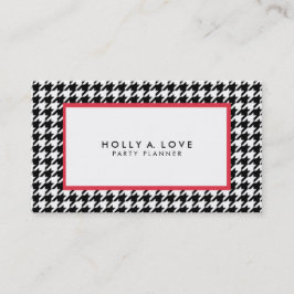 Cartão De Visita Houndstooth nº 2 | Preto e branco | Personalizável