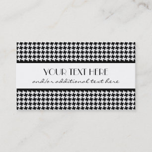 Cartão De Visita Houndstooth preto & branco