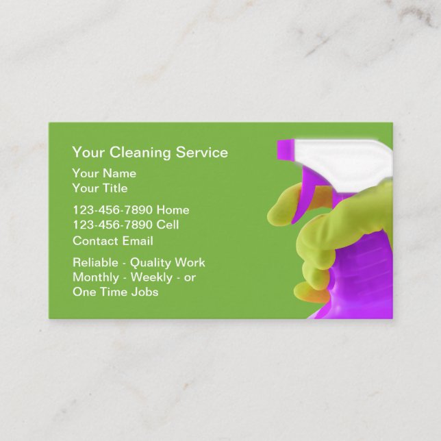 Cartão De Visita House Cleaning Bold Simple Business Cards (Frente)