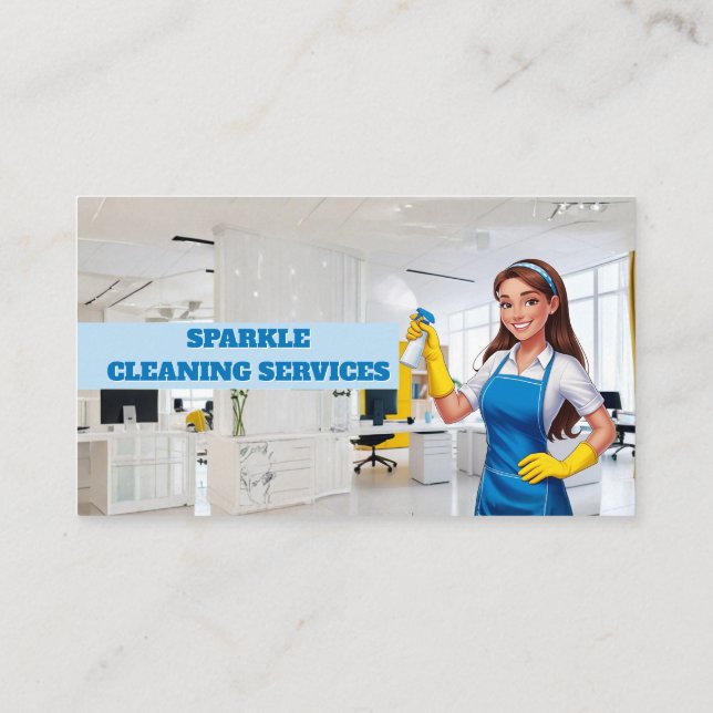 Cartão De Visita House Cleaning Service Business card Green Maid (Verso)