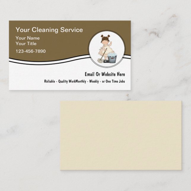 Cartão De Visita House Cleaning Simple Business Cards (Frente/Verso)