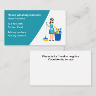 Cartão De Visita House Clearing Maid Service Modern