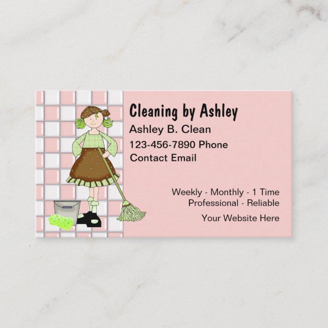 Cartão De Visita House Maid Retro Business Cards  (Frente)
