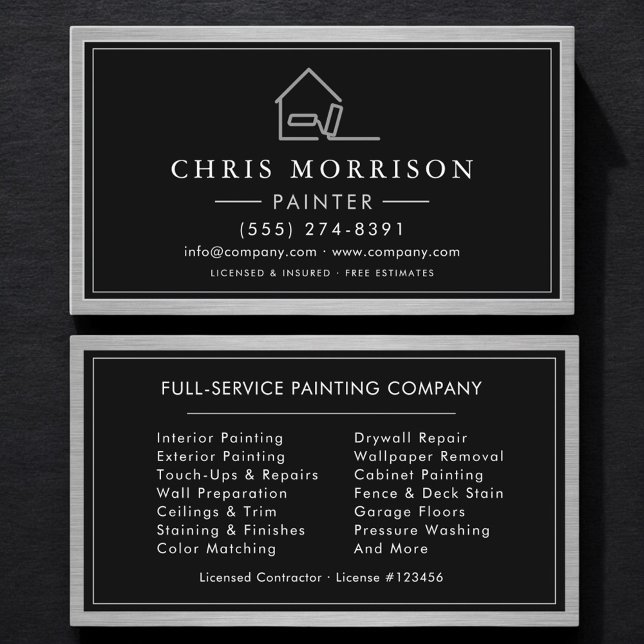 Cartão De Visita House Painter Metal Painting Service (Criador carregado)