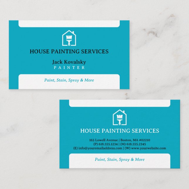 Cartão De Visita House Painting Services | Paint Rollel (Frente/Verso)