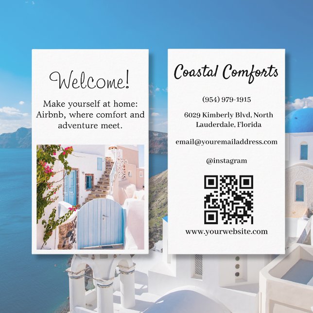 Cartão De Visita House Rental Personalizar imagem QR Grécia de códi (Criador carregado)