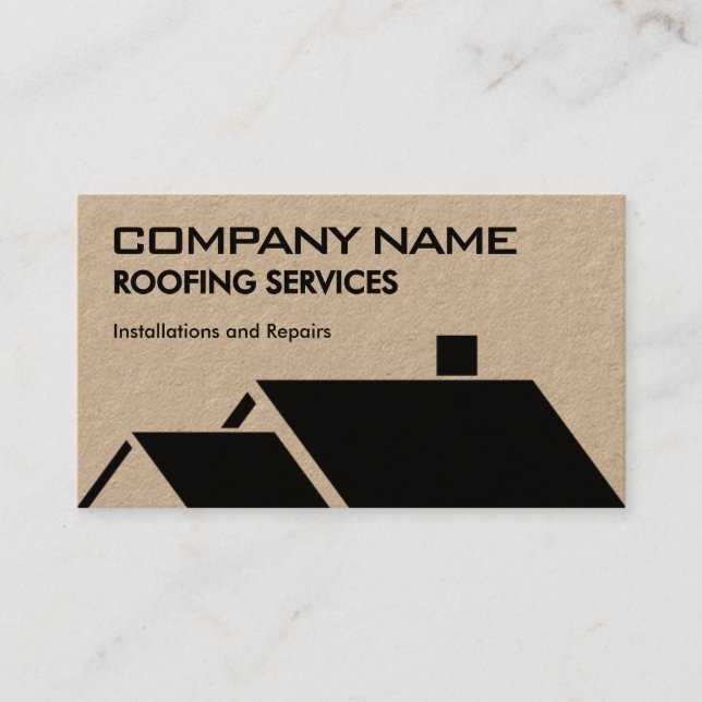 Cartão De Visita House roof geometric roofing Business Card (Frente)