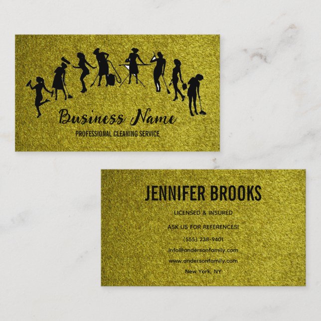 Cartão De Visita Housekeeping Maid Service Cleaning Professional (Frente/Verso)