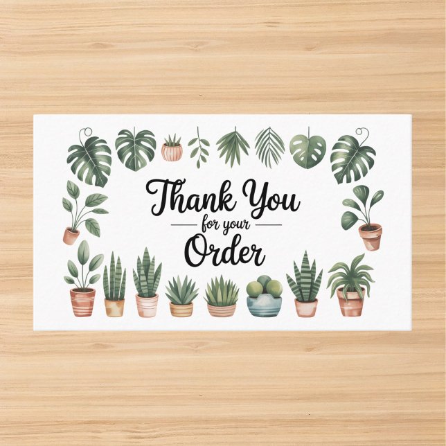 Cartão De Visita Houseplant Small Business Thank You Business Card (Criador carregado)