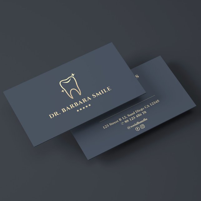 Cartão De Visita Hulha Dentista Elegante Dentista Dental Cosmética  (Elegant Dentist Tooth Charcoal Dental)