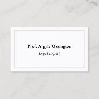 Cartão de visita humilde, minimalista