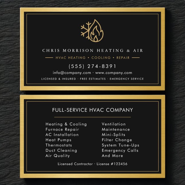 Cartão De Visita HVAC Company QR Code (Criador carregado)