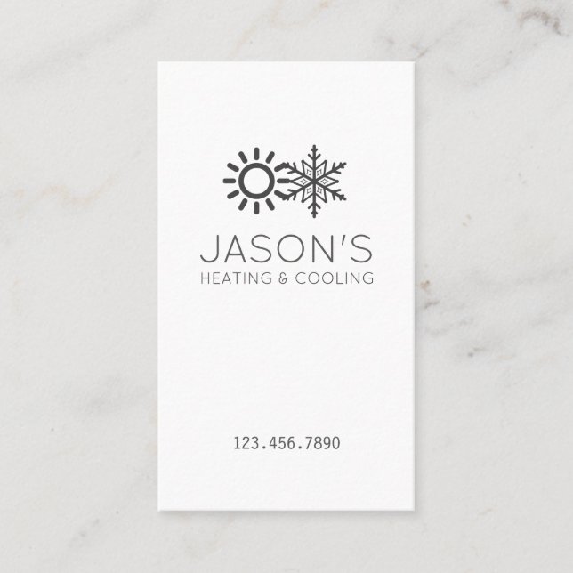 Cartão De Visita HVAC moderno de aquecimento e resfriamento CA (Frente)