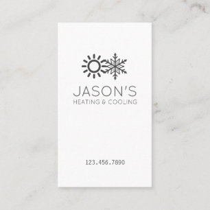 Cartão De Visita HVAC moderno de aquecimento e resfriamento de CA