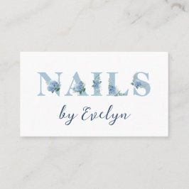 Cartão De Visita Hydrangea Floral Letters Unhas