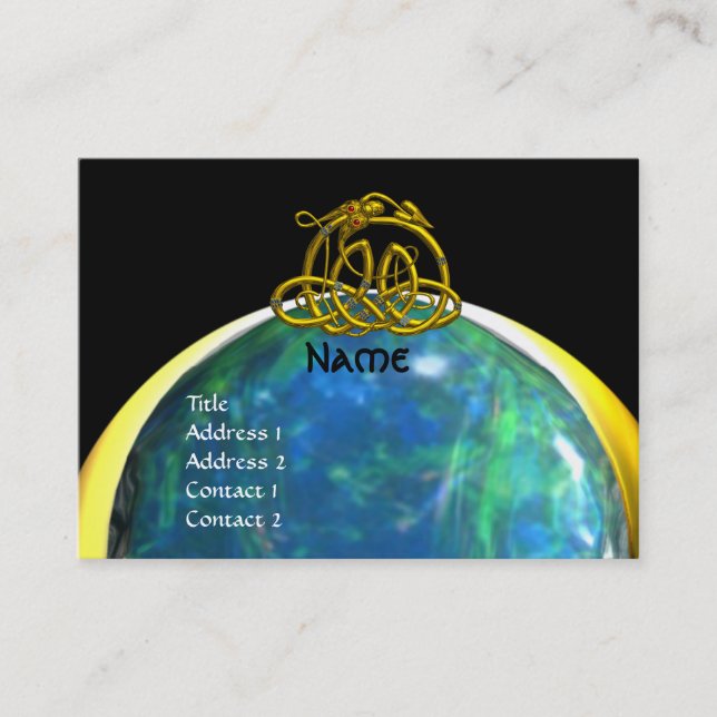 Cartão De Visita HYPER DRAGON amarelo-claro azul-escuro (Frente)