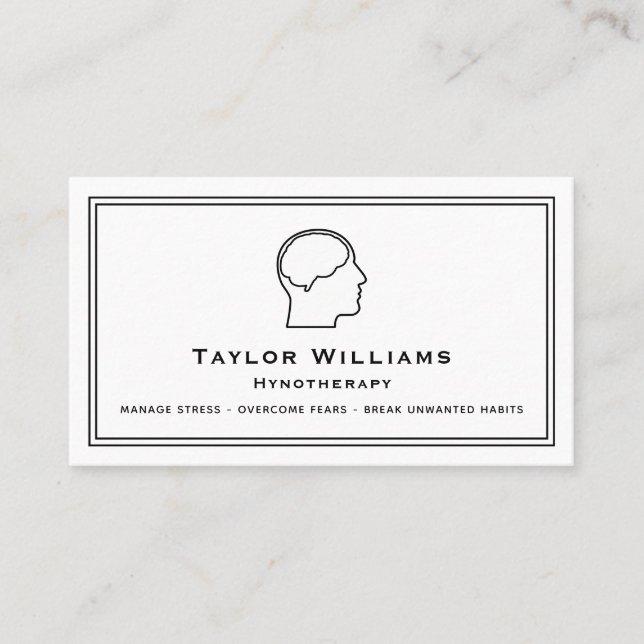 Cartão De Visita Hypnotherapy Psychiatrist Psychologist Mindfulness (Frente)