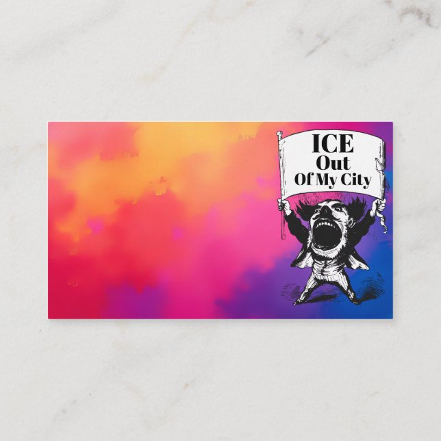 Cartão De Visita ICE Out of My City Business Card (Verso)