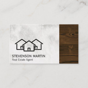 Cartão De Visita Ícone Casas  Marble  Trim. Madeira