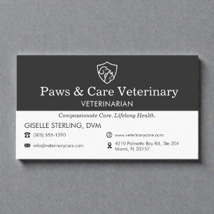 Cartão De Visita Ícone de Cachorro e Gato de Consultório Veterinári