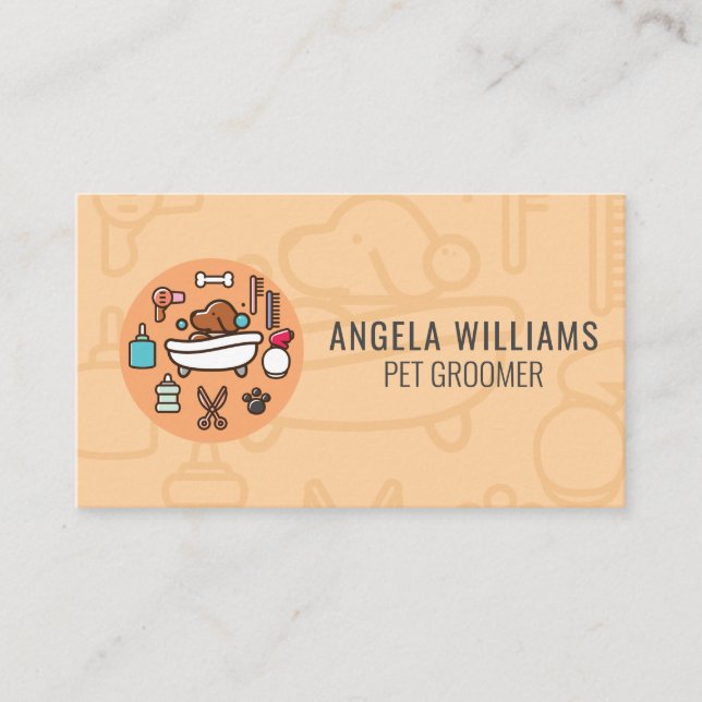 Cartão De Visita Ícone de Chá de Lixeira de Cão (Frente)