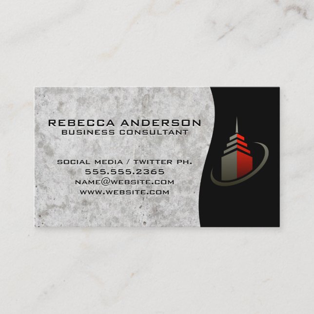 Cartão De Visita Ícone de Construção do Sky Scraper / Gráfico do me (Frente)